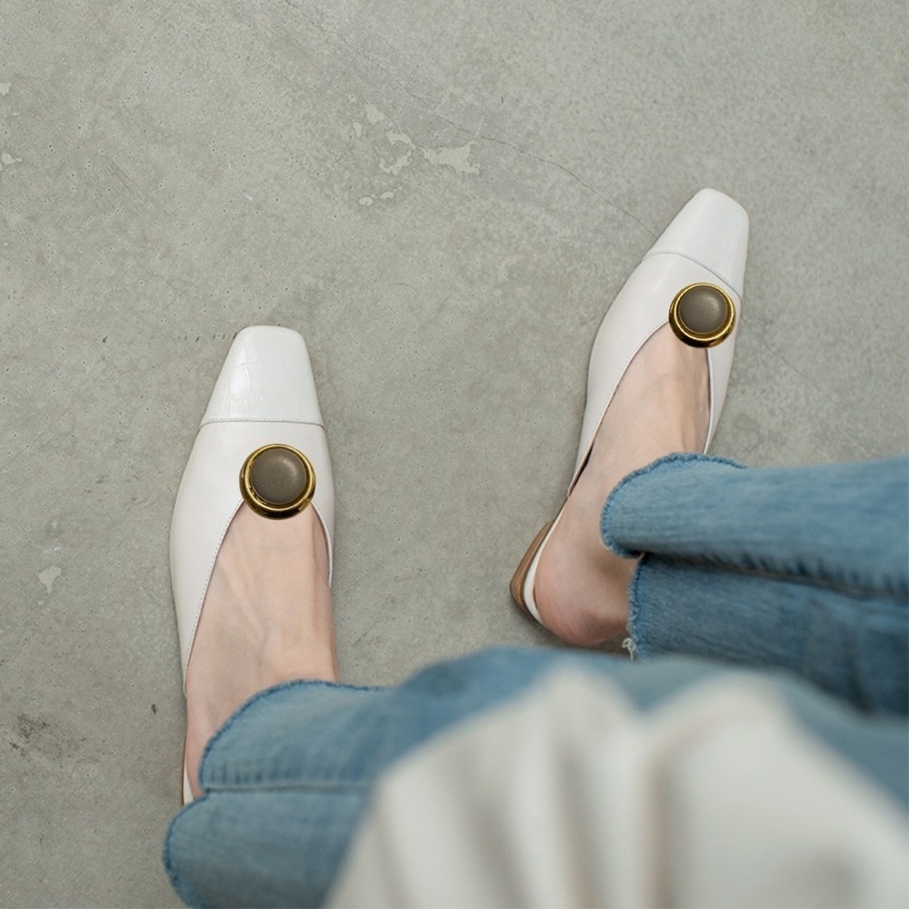 Sage Green and Gold Round Shoe Clips